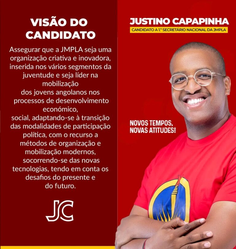 JMPLA: JUSTINO CAPAPINHA DESVALORIZA RUMORES QUE  TEM APOIO DO PARTIDO NO PODER “MPLA”